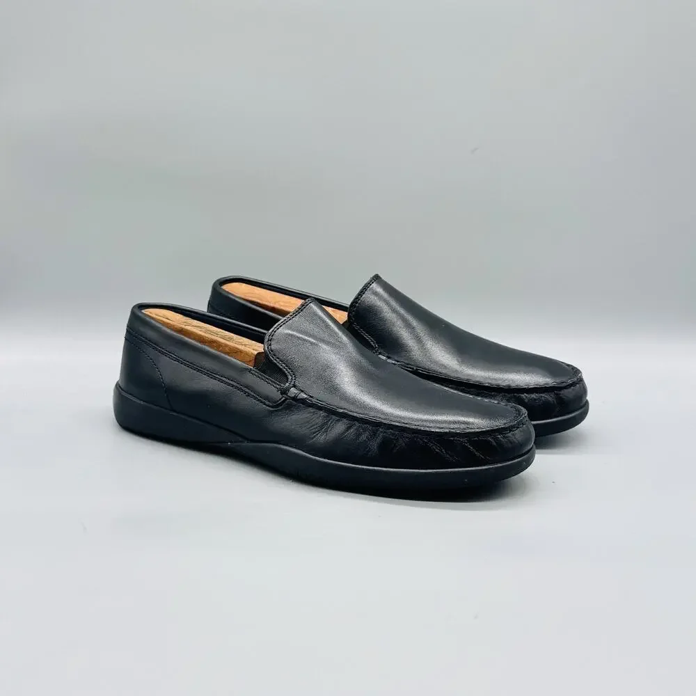 Cole Haan Shoes Mens 9 Black Leather Moc Toe Loafers Slip On Dress Comfort